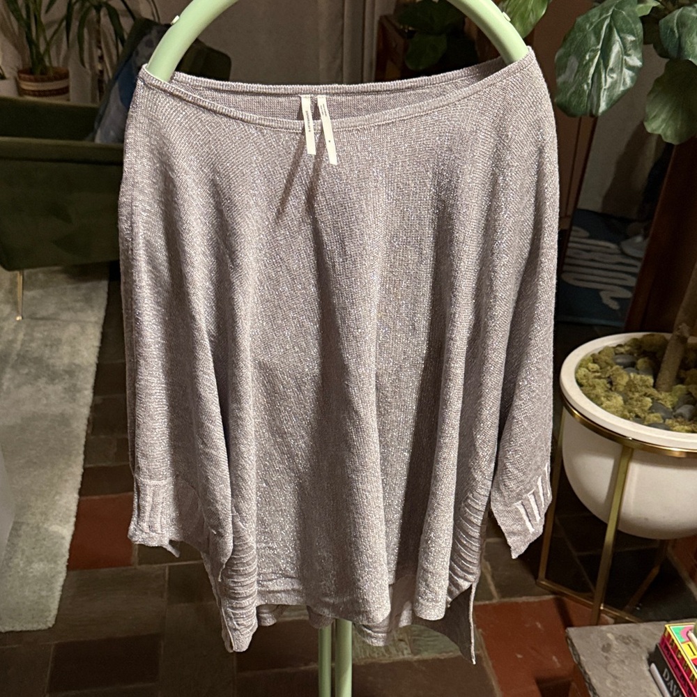 Anthropologie Asymmetrical Silver Skirt